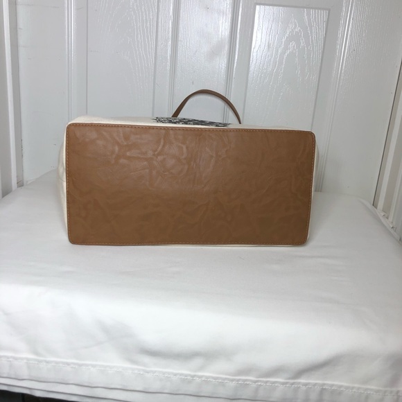 Sonoma Pineapple Natural Canvas Snap Closure Tassel Detail Hard Bottom Tote Bag, - Picture 8 of 16